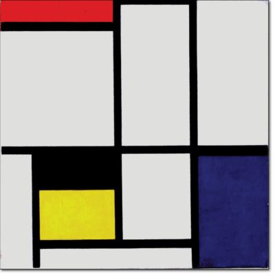 15 - B155 / 
composizione con rosso nero giallo blu e grigio / 1922 - 1925