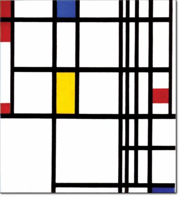 37 - B310 / 
composizione con rosso blu e giallo - 1937 / 1942