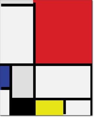 G02 - B124 Composition with large red plane blue gray black and yellow - 1921